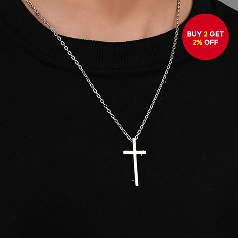 Mens Gentlemen’s Classics™ Two-Tone Stainless Steel Cross Pendant