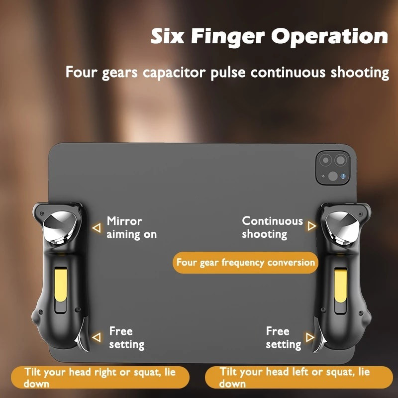 ToKerNew IPad PUBG Controller Six Finger Capacitance Adjustable Mobile ...