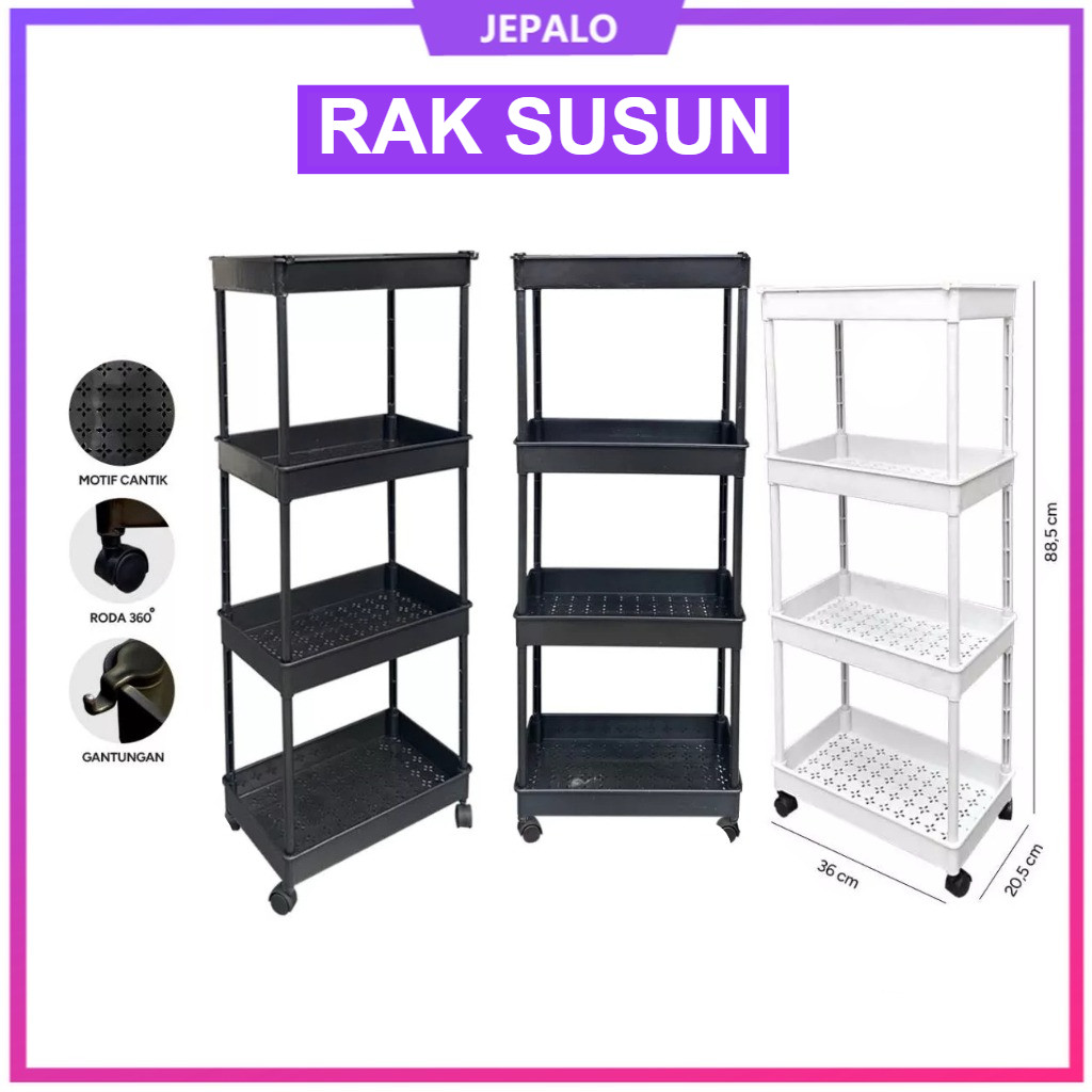 4 tier multi-purpose stacking rack on wheels / trolley rack / kitchen ...