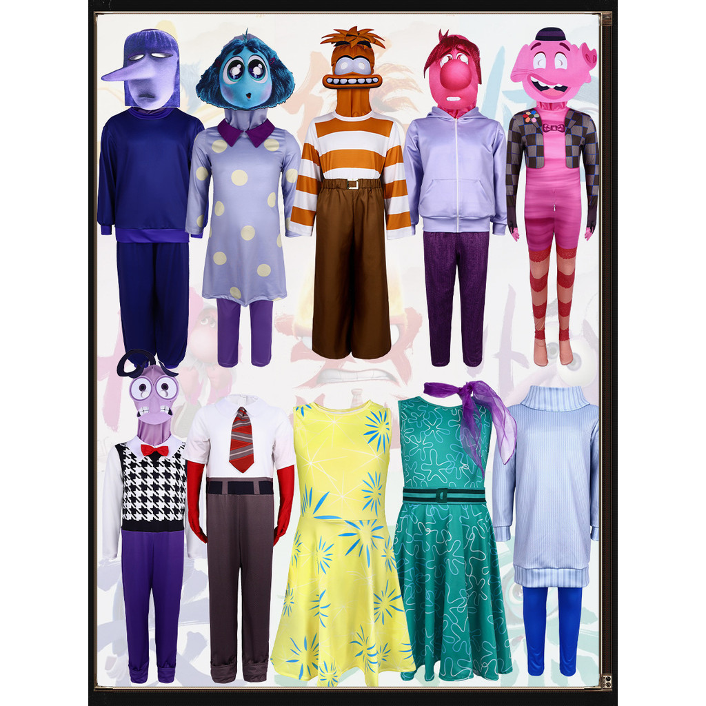 Inside Out Costume for Kids Boy Joy Anger Sadness Fear Disgust
