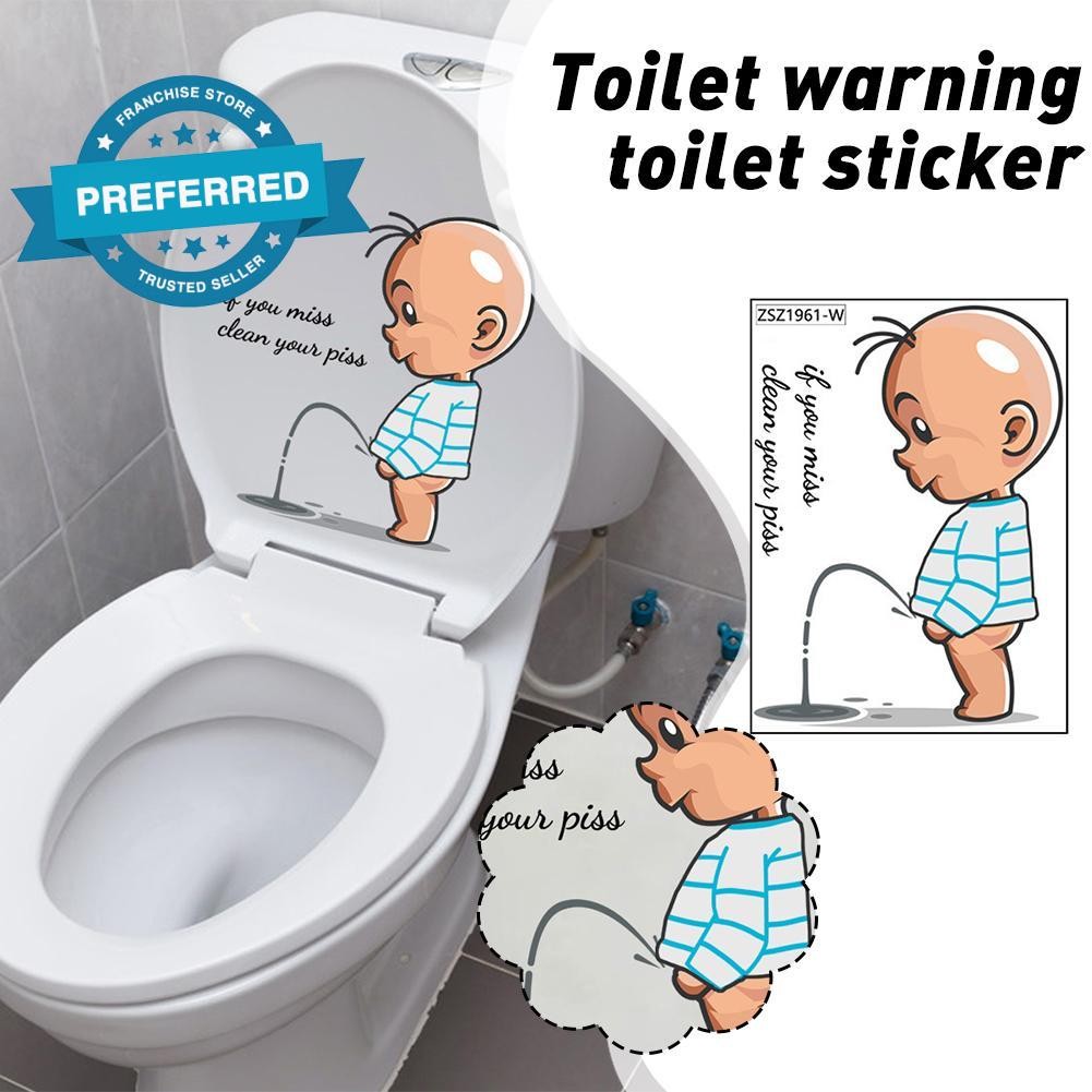 Toilet Warning Toilet Sticker Child Urination Creative Waterproof Self ...