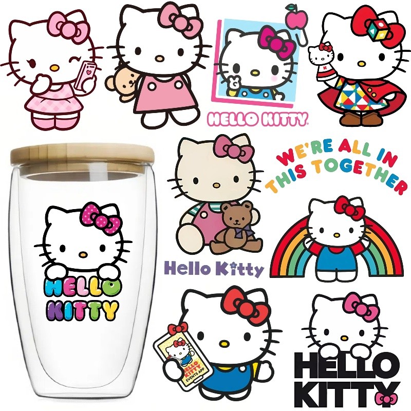 Hello Kitty Cold Print Stickers Crystal Adhesive UV Transfer Stickers ...