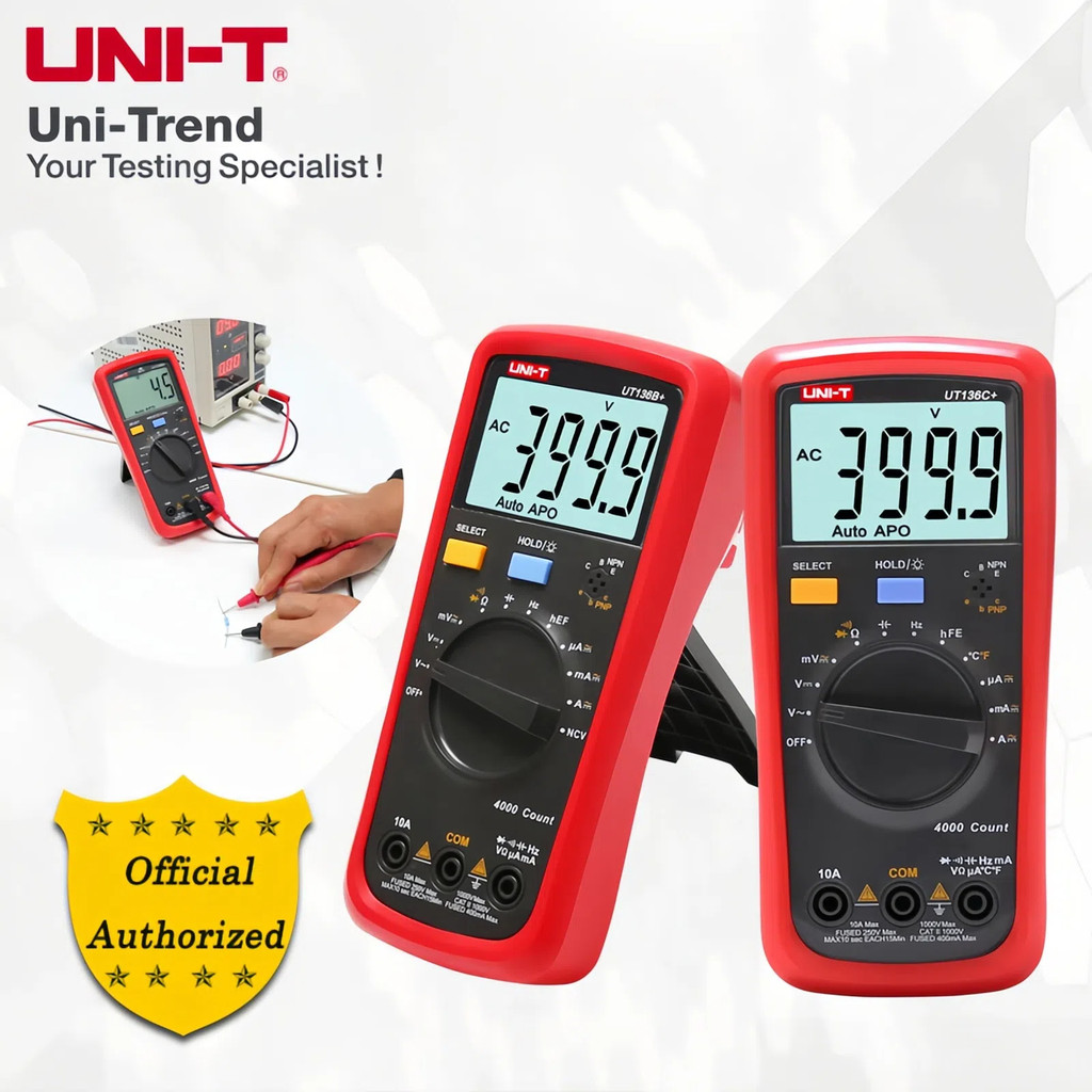 UNI-T UT136B+ UT136C+ Digital Multimeter Large LCD Dual Display 1000V ...