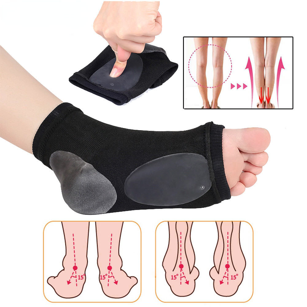 2Pcs Arch Support Sleeve Cushioned Soft Elastic Gel Pad Fabric Arch ...