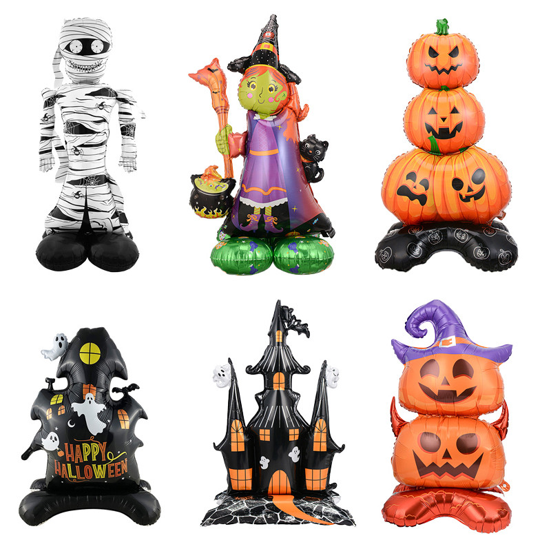 3D Pumpkin Haunted House Ghost Aluminum Film Balloon Horror Halloween ...