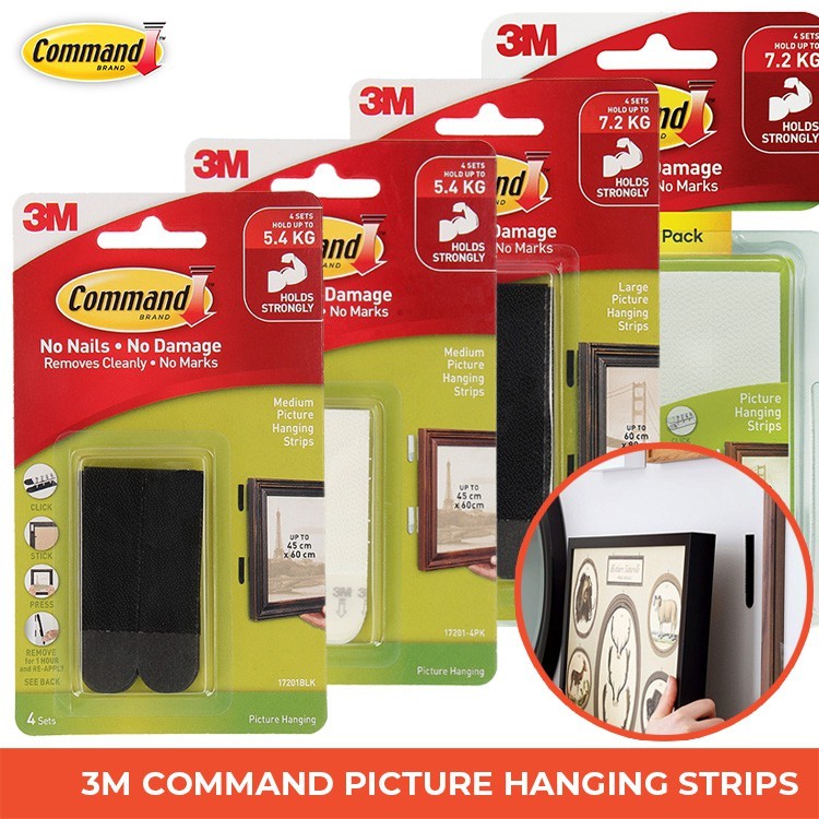 3M Command Picture Hanging Strips Picture Frame Hanging Without