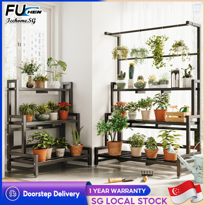 ANGN Stainless Steel Flower Rack Indoor/Outdoor Metal Plant Rack Ladder ...