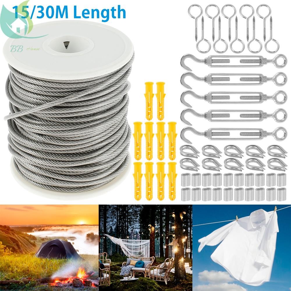 Heavy Duty Garden Picture Wire Cable Railing Kit Screw Eye Screw ...