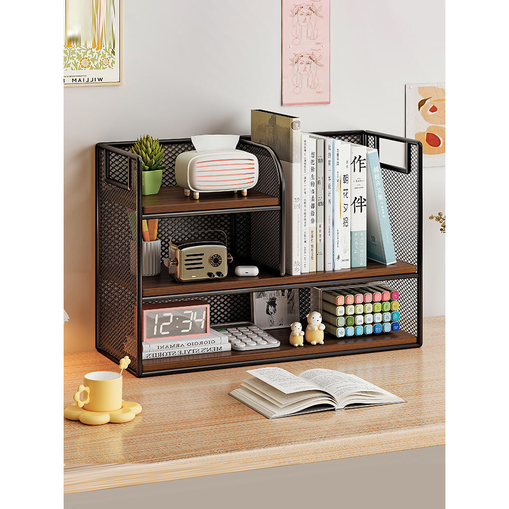 Storage Rack Desktop Small Shelf Storage Stand Small Bookshelf File ...
