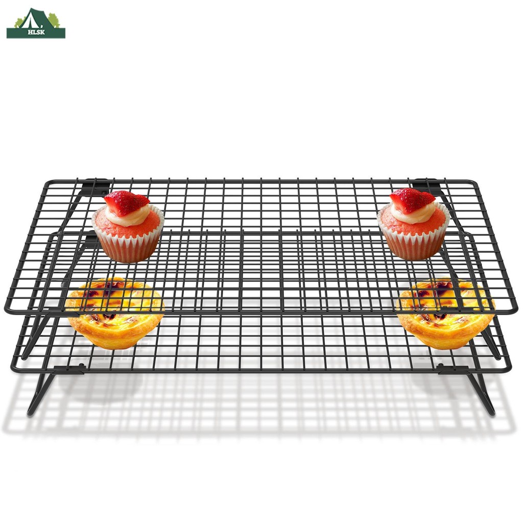 2 Pcs Cooling Rack Carbon Steel Cake Cooling Rack with Collapsible Legs ...