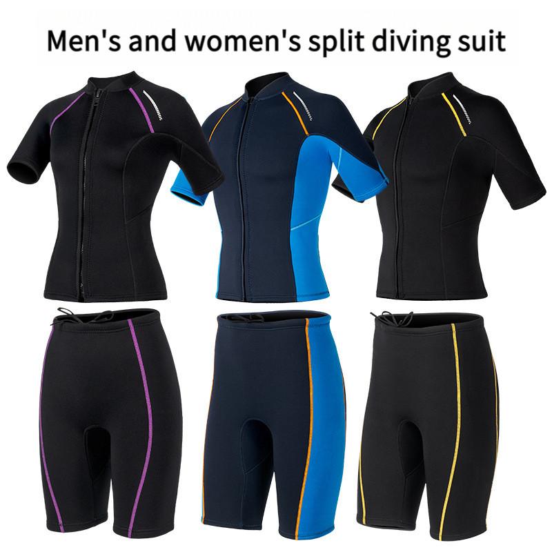Male and female split diving suit | Four way elastic, triple ...