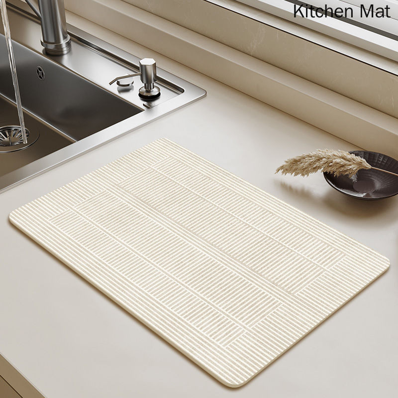 Modern Simple Diatom Mud Kitchen Drain Mat Countertop Absorbent Quick ...