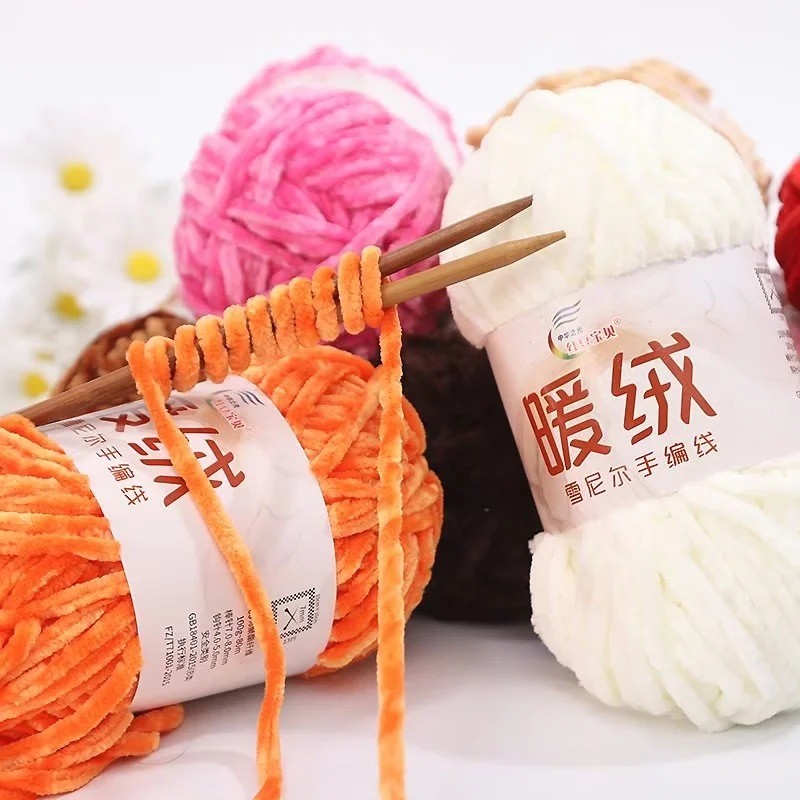 100g Super Soft Yarn Chunky Blanket Yarn 80M Chenille Yarns for ...