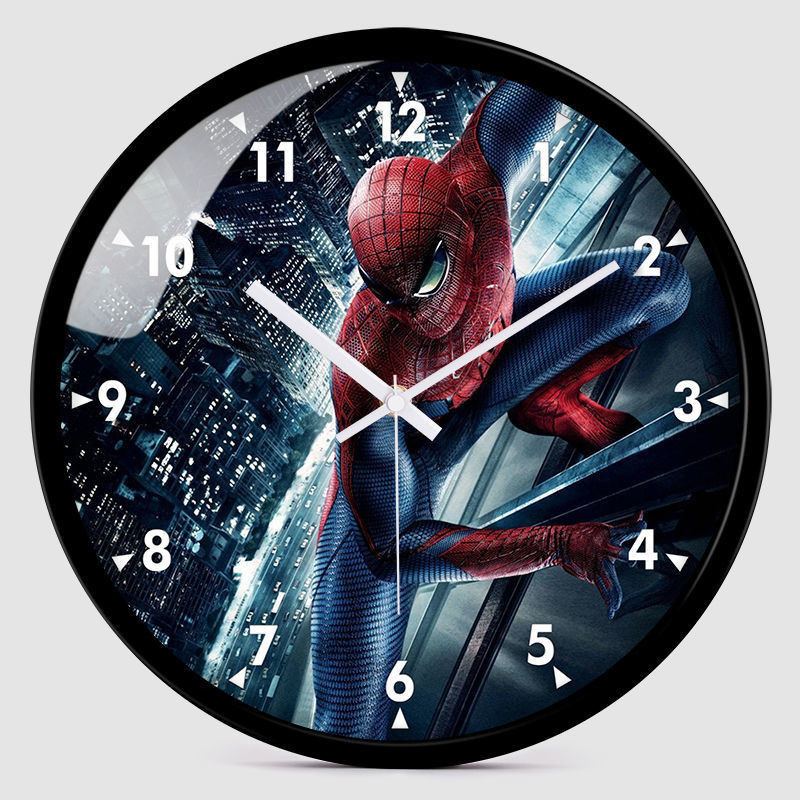Spiderman Wall Clock Children's Room Boy Clock Marvel Heroes Comic ...