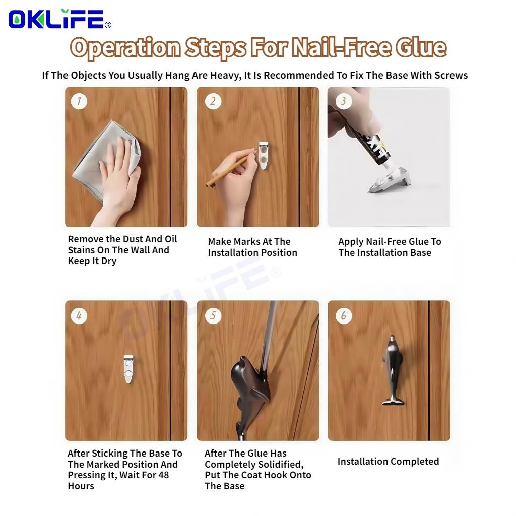 Creative hook Little Dolphin aluminum alloy adhesive hook wall bathroom door punching-free hanging hook view 9