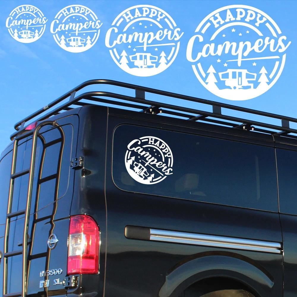 Happy Campers Car Sticker Decal for Van Camper Caravan Truck Taxi ...