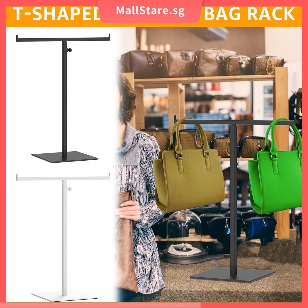 Purse Display Stand Adjustable Handbag Rack Double Hook Holder Necklace ...