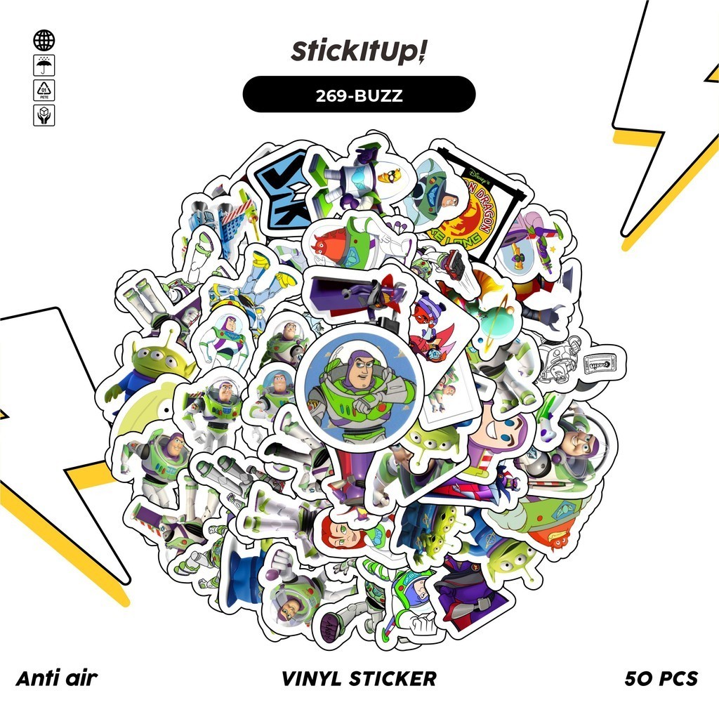 HP 50 Pcs Buzz Lightyear Of The Star Command Cartoon Stickers Pack Cute ...