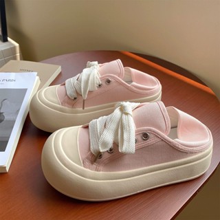 Women s Two Way Canvas Shoes2023New Summer Ugly and Cute Big Toe White Shoes Slip on Casual Sneakers Shopee Singapore