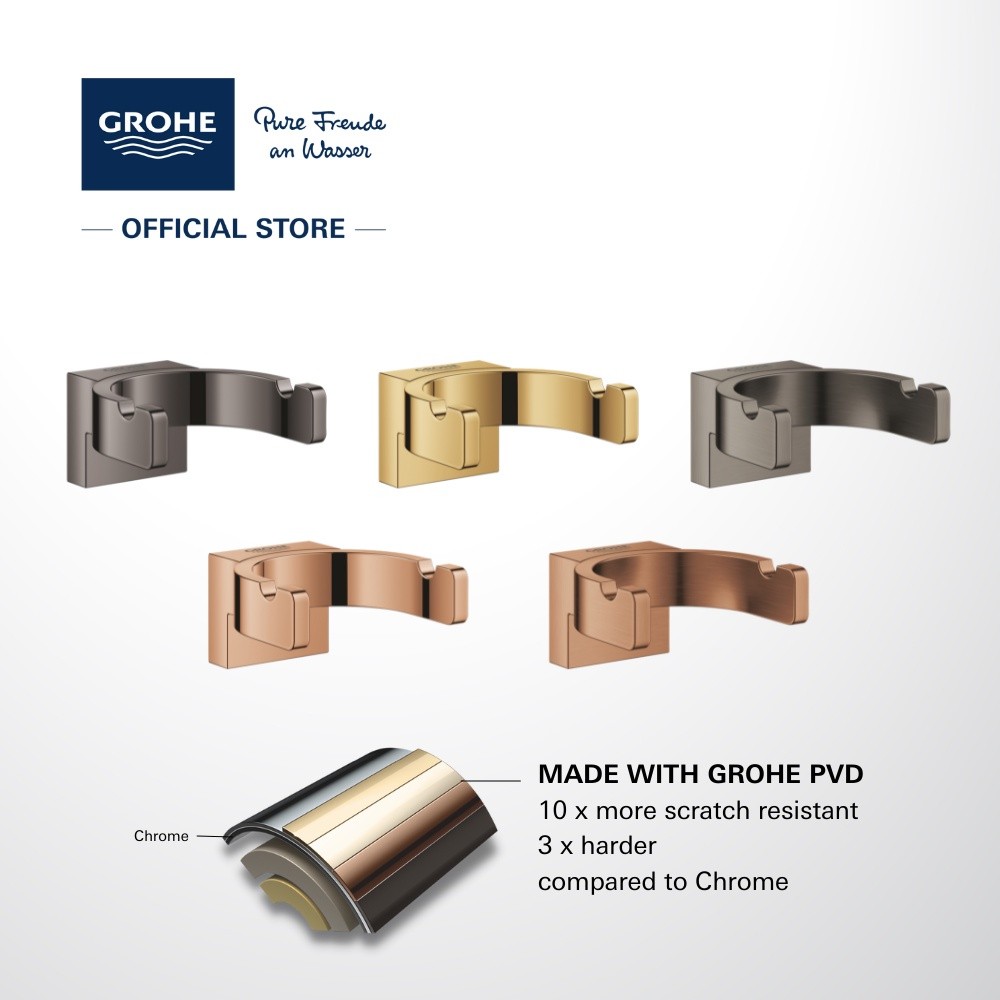 GROHE Selection Double Robe Hook in SPA Colours | Shopee Singapore