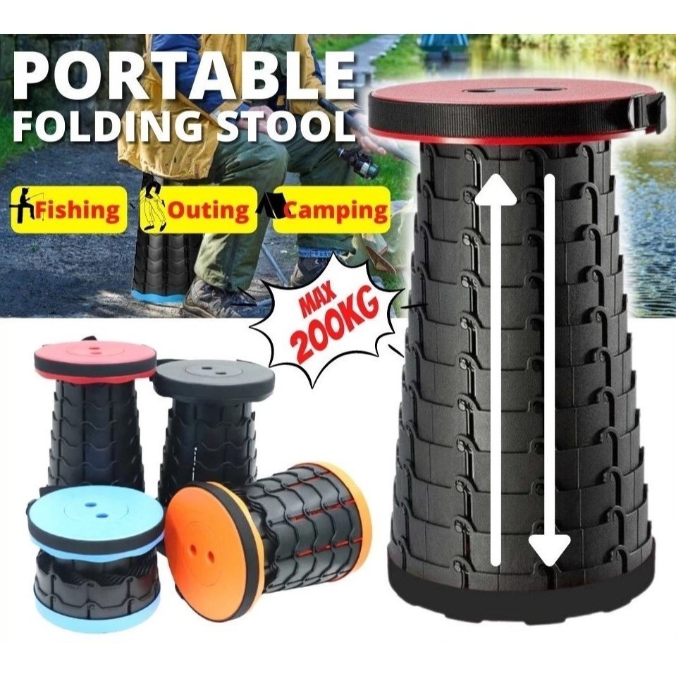 Portable Retractable Stool Telescopic Camping Seat Picnic Hiking Travel ...