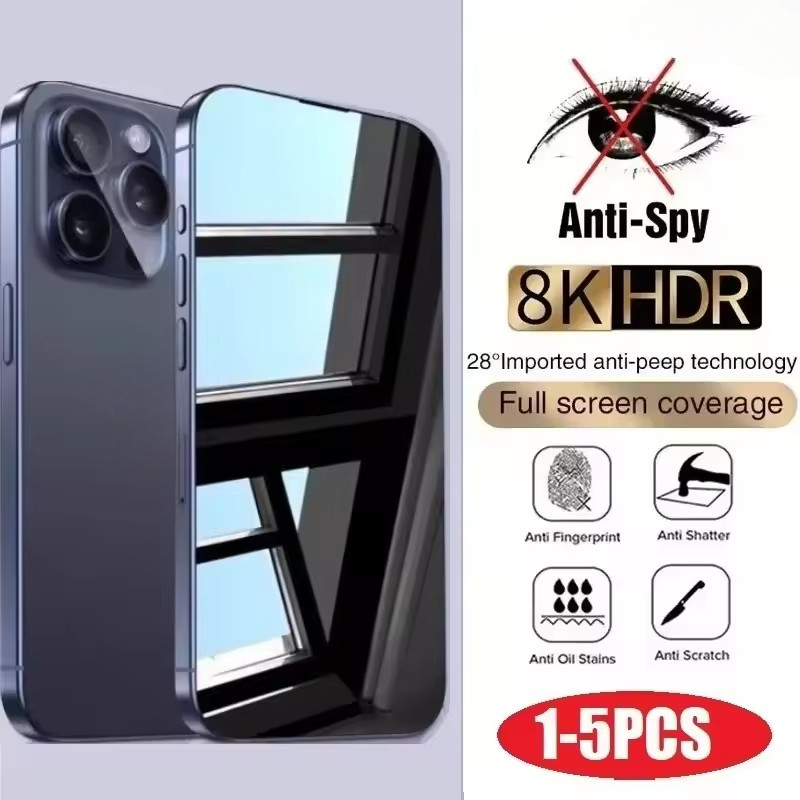 For iPhone 16 15 Pro Max Best 9H Full Privacy Tempered Glass for