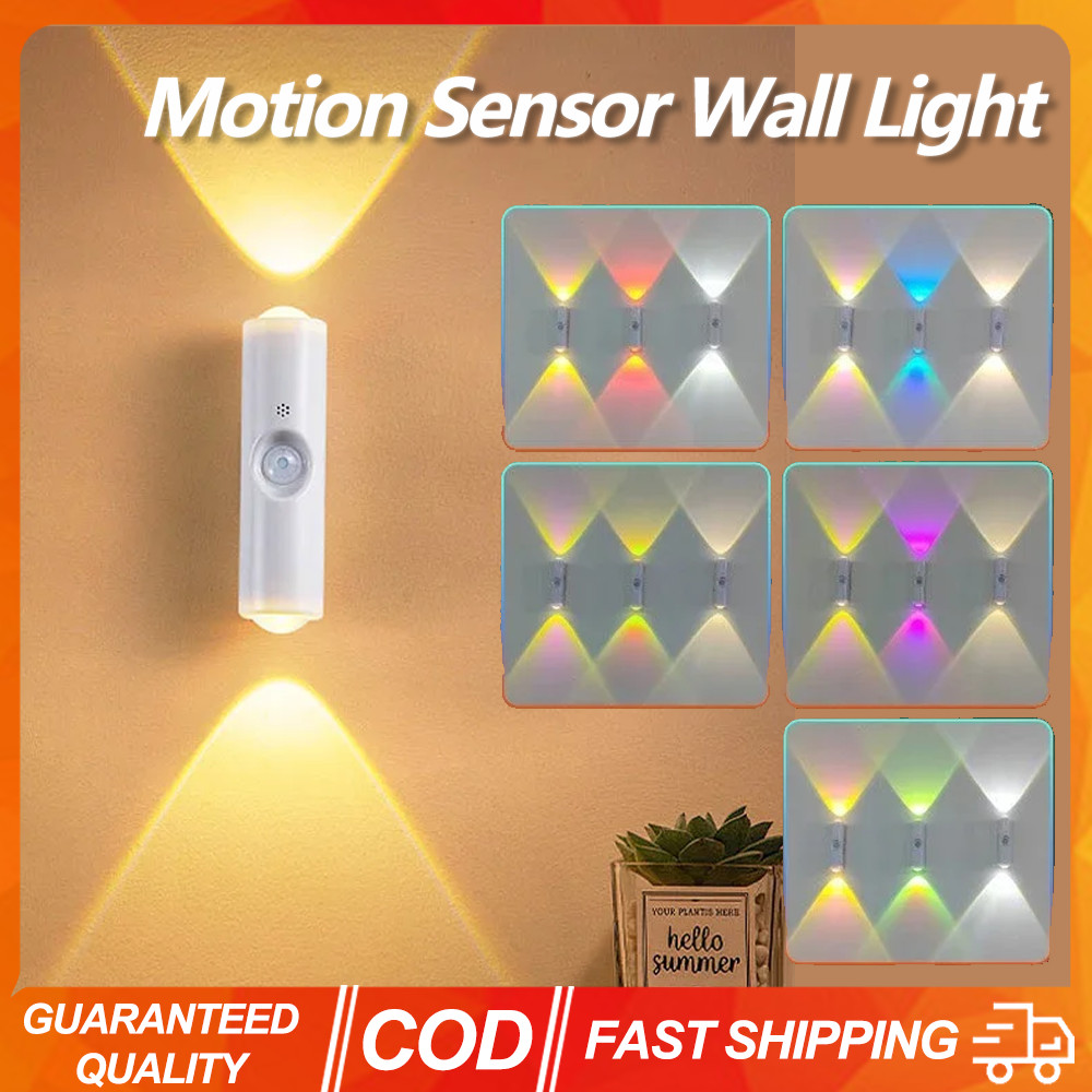 (COD) 5PCS Magnetic Motion Sensor Night Light Rechargeable Smart RGB ...