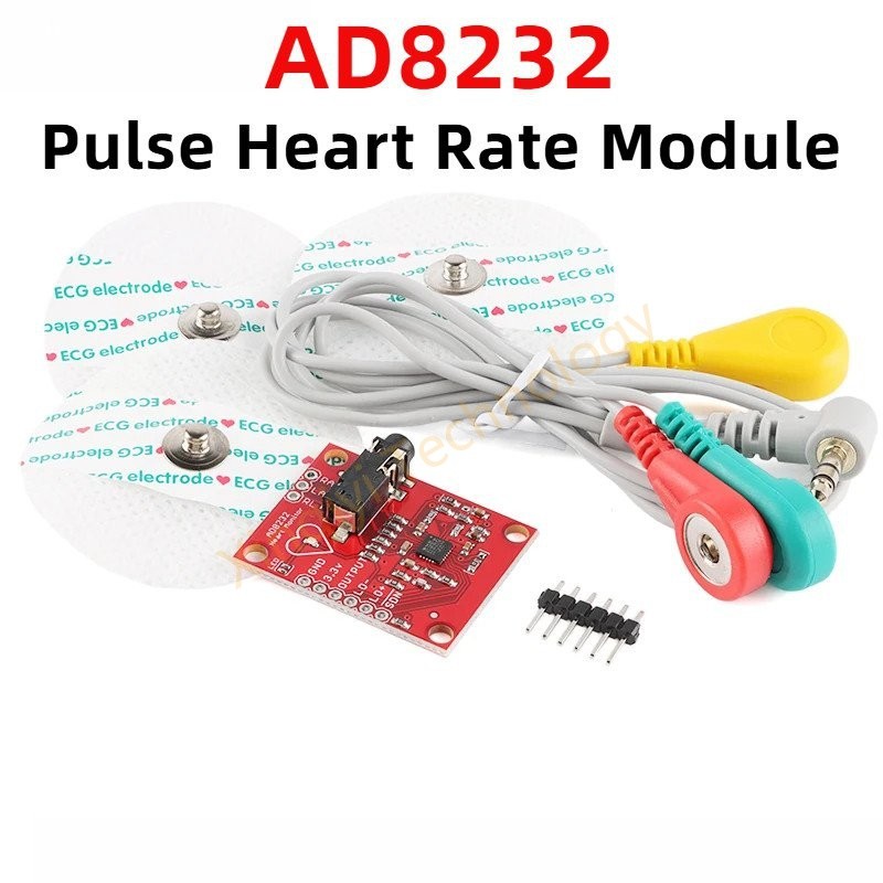 AD8232 ECG Measurement Pulse Heart Rate Monitor Sensor Module Kit with ...