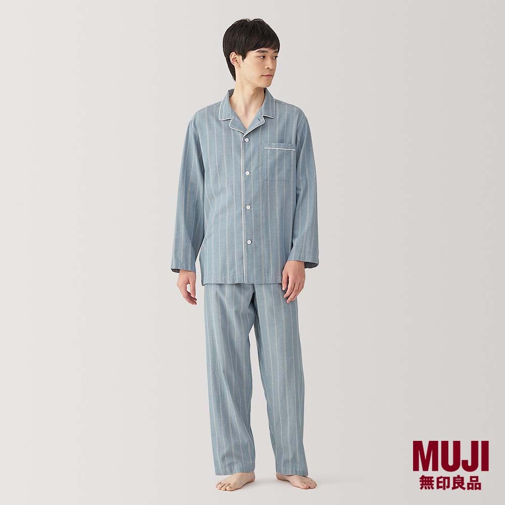 MUJI Men Side Seamless Double Gauze L/S Pajamas Shopee Singapore