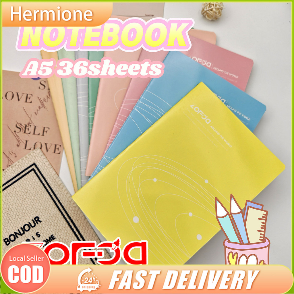 8 colors Single Line Book A5 Colorful Plain Line Exercise Book Notebook ...