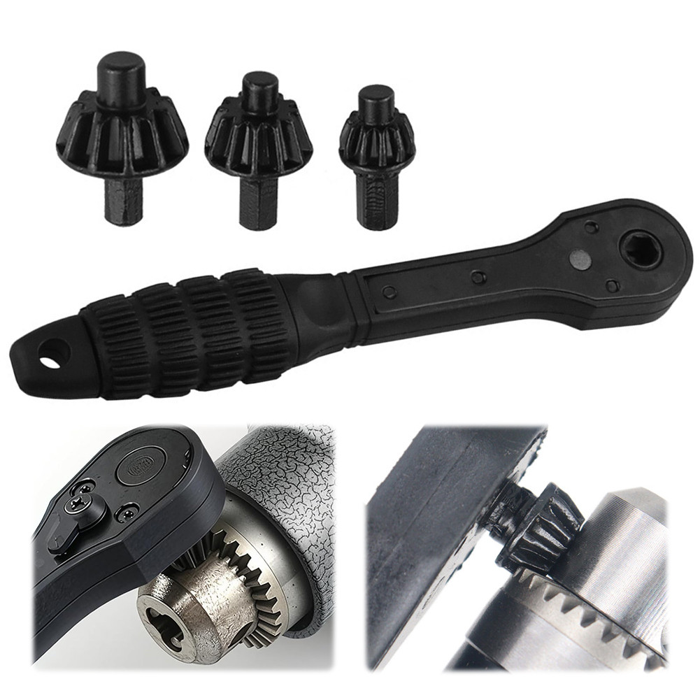 2-Pack 3-in-1 Drill Chuck Ratchet Wrench – Universal Double-Ended Key, Quick Swap For Most Electric Drills & Power Tools