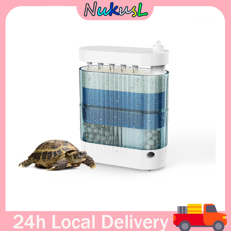 View of SG Turtle Filter Low Water Level for Turtle Tank, Bottom Suction 3in1 ...
