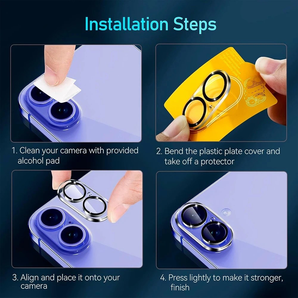 3PCs Full Cover Lens Film HD Camera Screen Protector Tempered Glass For ...