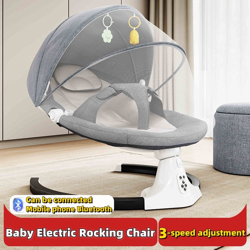 Baby Swing Rocker Cradle - Electric Rocking Chair With Mosquito Net ...