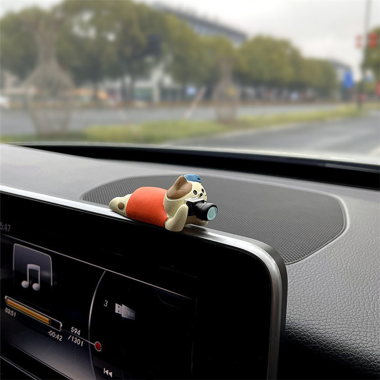 thumbnail: Cartoon Cat Auto Decoraties - Dashboard & Achteruitkijkspiegel Set | Schattige Katten Figuurtjes