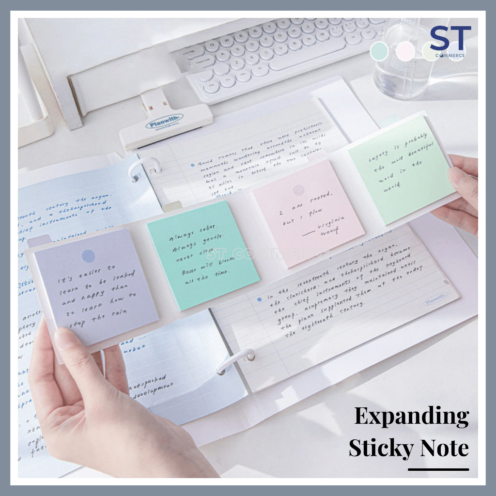 120 PCS Pastel Colour Sticky Notes Foldable Expandable Keep Case 4 ...
