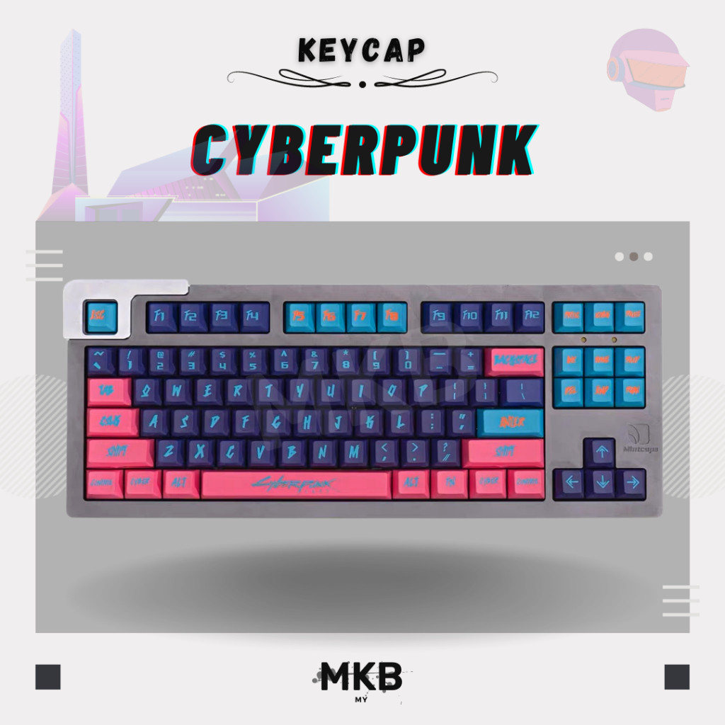 [READY STOCK] Cyberpunk Neon PBT Cherry Profile Gradient Keycap Set for ...