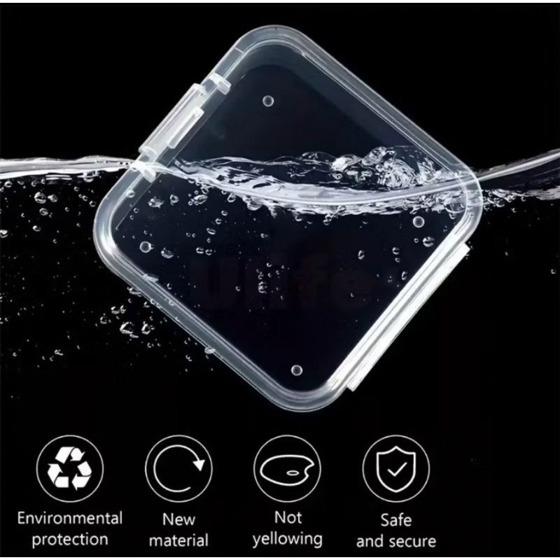 1PCS Kotak Mini Bentuk Persegi Wadah Penyimpanan Aksesoris Organizer Tempat Perhiasan Anting Memory Card Box Plastik Serbaguna A346 - Gambar 3