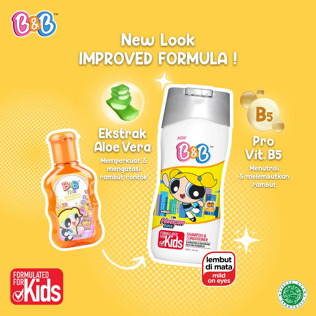 B&B Kids Shampoo & Conditioner 200ml - BnB / Merah Jingga Official - Gambar 4