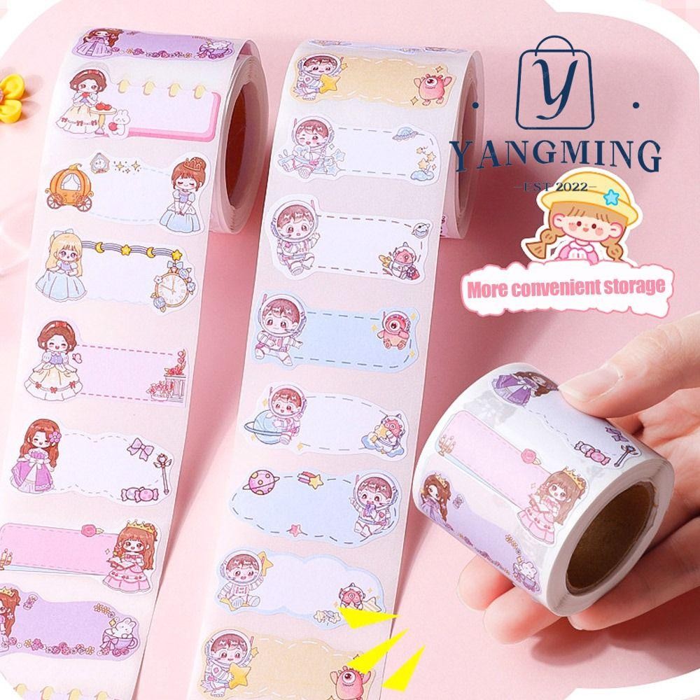 YANGYANG 300Pcs/Roll Name Sticker, Cartoon Handwritten Labels Sticker ...