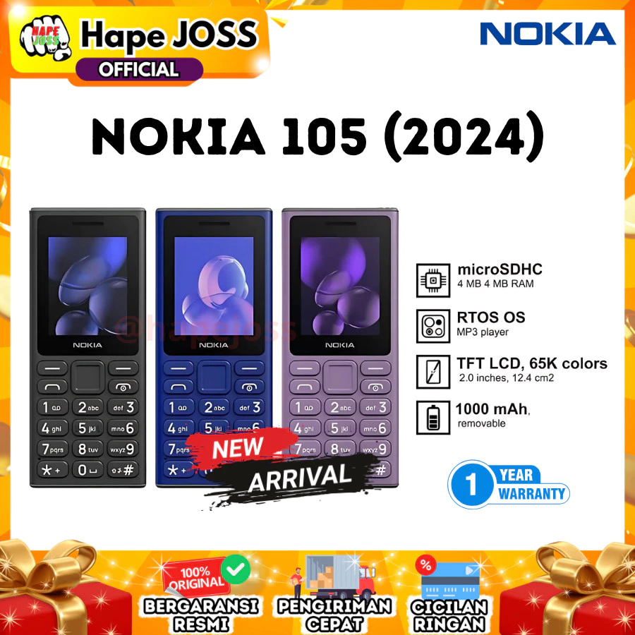 Nokia 105 (2024) HMD Garansi Resmi Indonesia