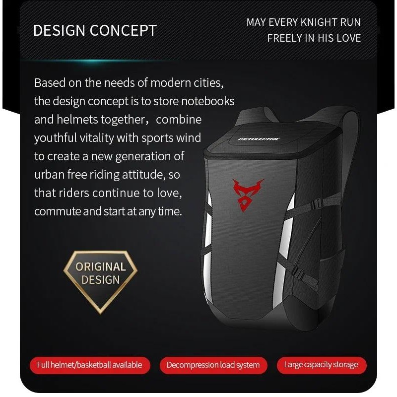 Motorcycle Bag Waterproof Cycling Helmet Backpack Motocross Racing ...