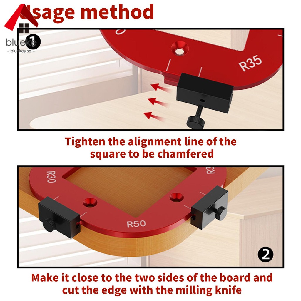 4 Template Per Router Ad Angolo Arrotondato - R5 A R40, ABS, Per Falegnameria - Foto 9