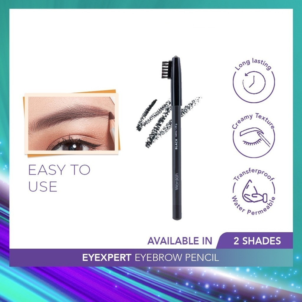 Wardah Eyexpert Eyebrow Pencil - Pensil Alis Eye Brow / Merah Jingga Official - Gambar 4