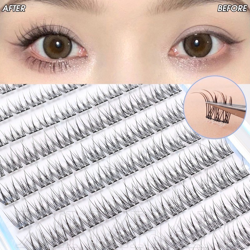 Single Cluster Segmented False Eyelashes - Beauty Makeup Lashes ...