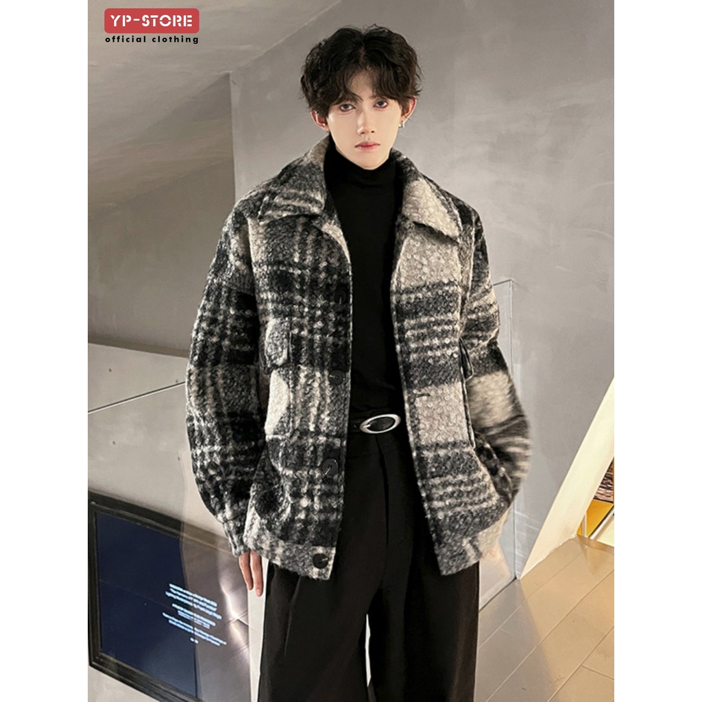American Retro Woolen Coat Thick Style Warm Loose Coat Plankton ...