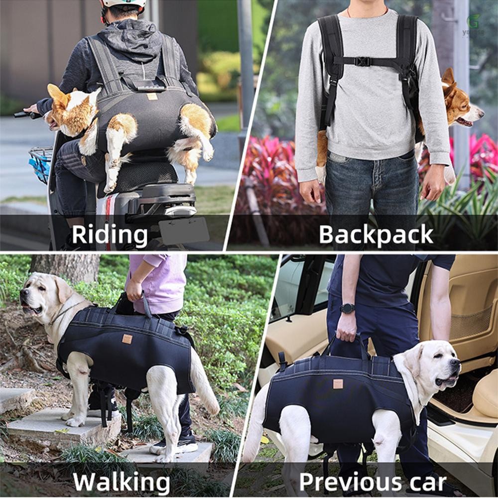 Backpack Carrier for Large Dog Full Body Dog Sling with Handle Dog Lift Harnesses with Reflective Strips for Elderly Disabled Dogs Shopee Singapore