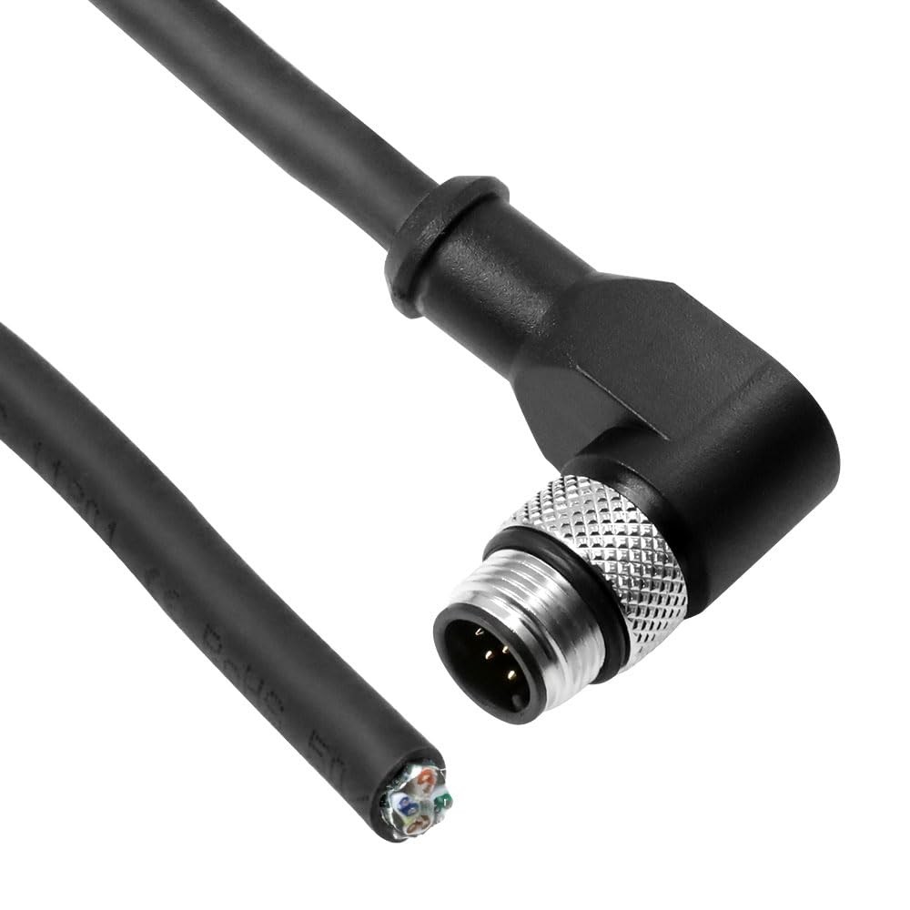 Alvin's Cables M12 A-Code 8 Pin Male Right Angle to Open End Power I/O ...