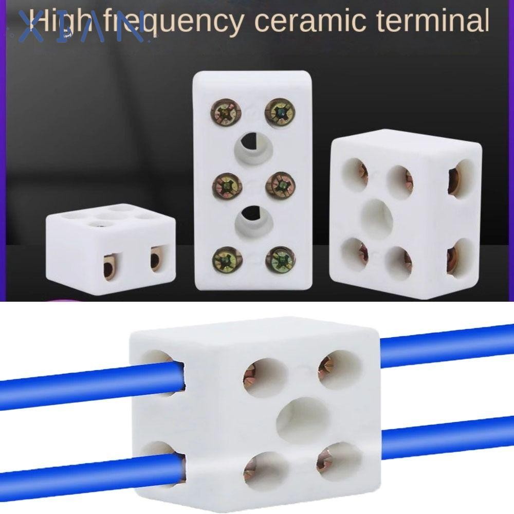 XIANSTORE Ceramic Wiring Terminal Block, 2 In 2 Out 1 In 1 Out Screw ...