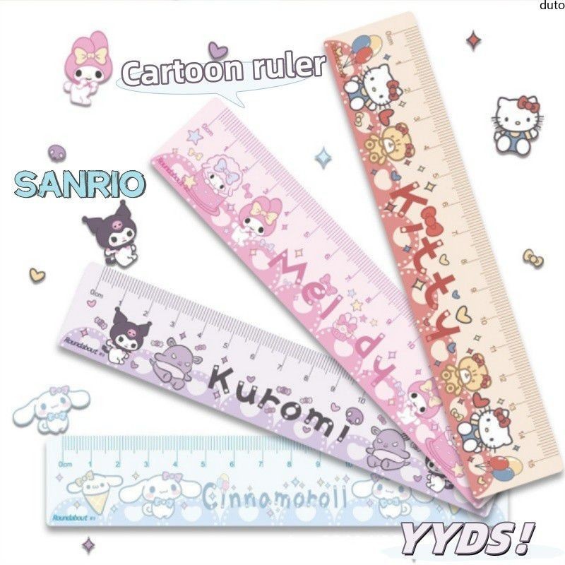 【In delivery】 Sanrio Cartoon Ruler Acrylic Double-layer Transparent ...